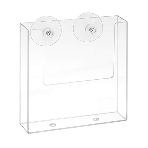 DIN A5 Prospekthalter im Hochformat mit Saugnäpfen zur Befestigung auf Glas/Prospekthalter/Flyerhalter/Prospektbox/Prospektfach/Transparent/Haftsauger - Zeigis® von Zeigis