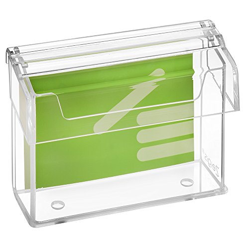 DIN A6 Prospektbox/Prospekthalter/Flyerhalter im Querformat, wetterfest, für Außen, mit Deckel, aus glasklarem Acrylglas - Zeigis® von Zeigis
