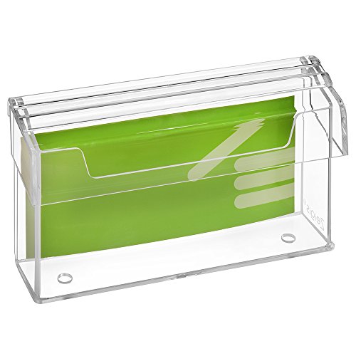 DIN Lang Prospektbox/Prospekthalter/Flyerhalter im Querformat, wetterfest, für Außen, mit Deckel, aus glasklarem Acrylglas - Zeigis® von Zeigis