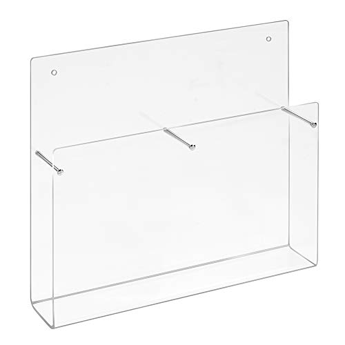 DIN Lang Wandprospekthalter mit 2 Fächern nebeneinander, aus Acrylglas - Zeigis® / Wandhalter/Dokumentenhalter/Zeitschriftenhalter/Broschürenhalter/Transparent von Zeigis