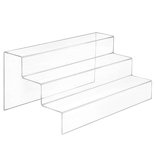 Dekotreppe 3-Stufig (400x185x250mm) aus glasklarem Acrylglas - Zeigis® / Stufendisplay/Präsentationstreppe/Treppendisplay/Treppenständer/Präsentations-Treppe/Warenträger/Acryl/Transparent von Zeigis