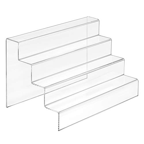 Dekotreppe 4-Stufig (200x125x125mm) aus glasklarem Acrylglas - Zeigis® / Stufendisplay/Präsentationstreppe/Treppenständer/Treppendisplay/Präsentations-Treppe/Warenträger/Acryl/Transparent von Zeigis