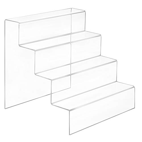 Dekotreppe 4-Stufig (300x300x300mm) aus glasklarem Acrylglas - Zeigis® / Stufendisplay/Präsentationstreppe/Treppendisplay/Treppenständer/Präsentations-Treppe/Warenträger/Acryl/Transparent von Zeigis