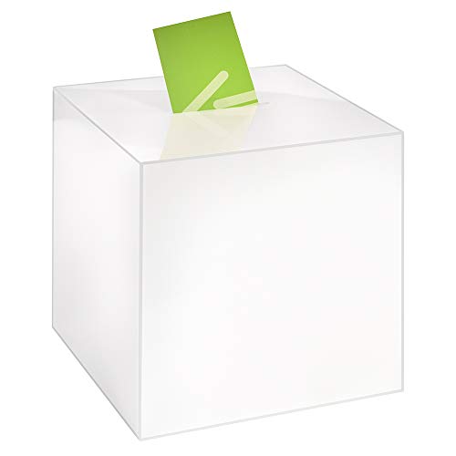 Losbox/Aktionsbox 300x300x300mm opal, aus Acrylglas/Spendenbox/Einwurfbox/Gewinnspielbox/Wahlurne/Acryl/Opal/undurchsichtig/milchig/Milchglas- Zeigis® von Zeigis