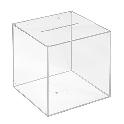 Losbox aus Acrylglas in 200x200x200mm - Zeigis® / Spendenbox/Aktionsbox/Gewinnspielbox/transparent/durchsichtig/Acryl/Plexiglas® von Zeigis