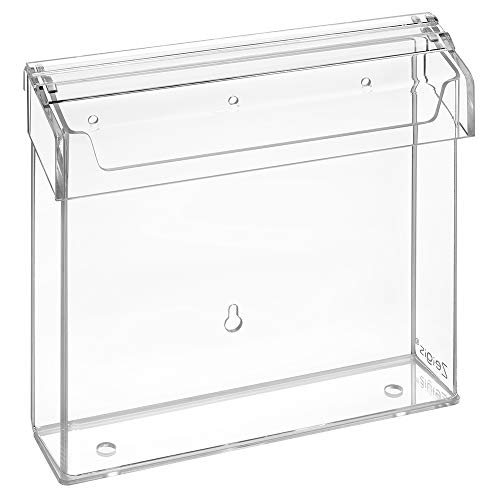 Prospektbox 15x15cm wetterfest, für Außen, mit Deckel, aus glasklarem Acrylglas/Prospekthalter/Flyerhalter/Flyerbox/transparent - Zeigis® von Zeigis