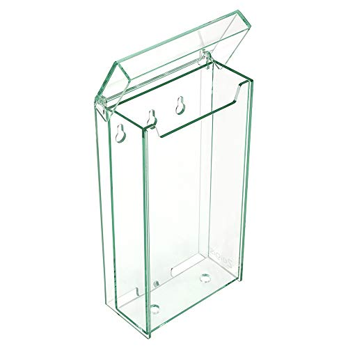 Prospektbox in Echtglas-Optik Din Lang wetterfest, für Außen, mit Deckel, aus glasklarem Acrylglas/Prospekthalter/Flyerhalter/Flyerbox/transparent - Zeigis® von Zeigis