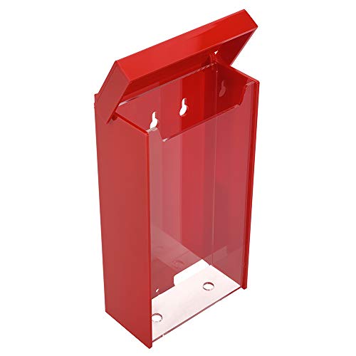 Rote Prospektbox Din Lang wetterfest, für Außen, mit Deckel, aus glasklarem Acrylglas/Prospekthalter/Flyerhalter/Flyerbox/transparent - Zeigis® von Zeigis