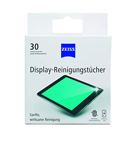 ZEISS Display-Reinigungstücher alkoholfrei 30 Stück zur sicheren & effektiven Reinigung optischer Flächen - jedes Tuch einzeln verpackt - ideal für unterwegs oder auf Reisen ZEISS Display-Reinigungstücher alkoholfrei 30 Stück zur sicheren & effektiven Reinigung optischer Flächen - jedes Tuch einzeln verpackt - ideal für unterwegs oder auf Reisen von Zeiss