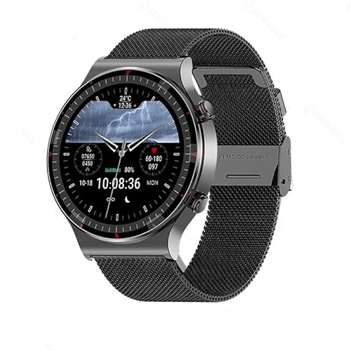 Zeit Vision Care Pro 2 Gesundheitsuhr IP68 wasserdicht für Android und iOS Smartwatch mit Blutdruckmessung Blutsauerstoffmessung EKG Pulsmesser Vorhofflimmern Schrittzähler GPS (Schwarz) von Zeit Vision