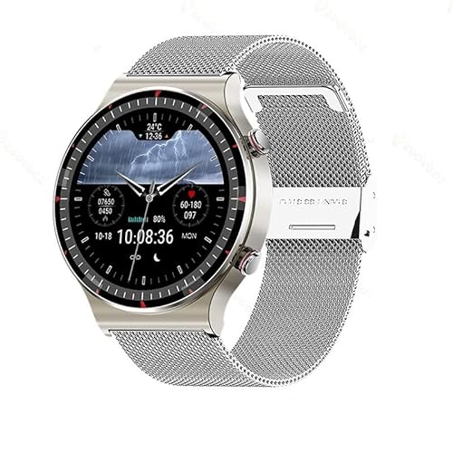 Zeit Vision Care Pro 2 Gesundheitsuhr IP68 wasserdicht für Android und iOS Smartwatch mit Blutdruckmessung Blutsauerstoffmessung EKG Pulsmesser Vorhofflimmern Schrittzähler GPS (Silber) von Zeit Vision