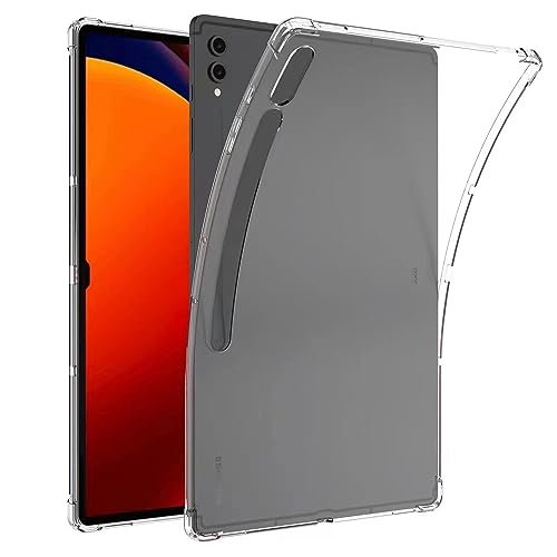Zeking Entworfen für Samsung Galaxy Tab S9 Ultra Hülle, ultraklar, weich, flexibel, transparent, TPU-Hülle, Stoßfänger, Rückseite für Galaxy Tab S9 Ultra SM-X910, transparent von Zeking