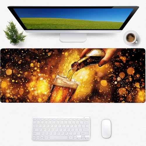 Beer Gaming-Mauspad, Schreibtischmatte, rutschfeste Gummiunterseite, coole ästhetische Mauspads für Computer, Laptop, Tastatur, Büro, Schule, Zuhause, Desktop-Zubehör, Dekoration, 80 x 30 cm Beer Gaming-Mauspad, Schreibtischmatte, rutschfeste Gummiunterseite, coole ästhetische Mauspads für Computer, Laptop, Tastatur, Büro, Schule, Zuhause, Desktop-Zubehör, Dekoration, 80 x 30 cm von Zeleda