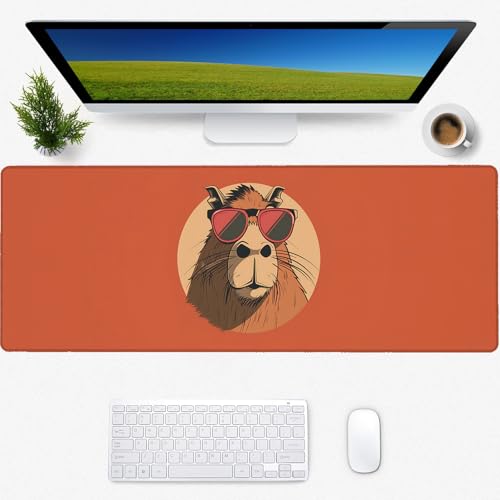 Capybara Retro-Gaming-Mauspad, Schreibtischmatte, rutschfeste Gummiunterseite, coole ästhetische Mauspads für Computer, Laptop, Tastatur, Büro, Schule, Zuhause, Desktop-Zubehör, Dekoration, 80 x 30 cm Capybara Retro-Gaming-Mauspad, Schreibtischmatte, rutschfeste Gummiunterseite, coole ästhetische Mauspads für Computer, Laptop, Tastatur, Büro, Schule, Zuhause, Desktop-Zubehör, Dekoration, 80 x 30 cm von Zeleda