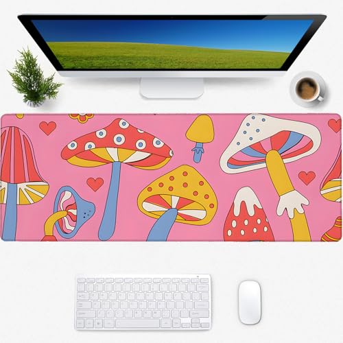Gaming-Mauspad mit Cartoon-Pilz, Schreibtischmatte, rutschfeste Gummiunterseite, coole ästhetische Mauspads für Computer, Laptop, Tastatur, Büro, Schule, Zuhause, Desktop-Zubehör, Dekoration, 80 x 30 Gaming-Mauspad mit Cartoon-Pilz, Schreibtischmatte, rutschfeste Gummiunterseite, coole ästhetische Mauspads für Computer, Laptop, Tastatur, Büro, Schule, Zuhause, Desktop-Zubehör, Dekoration, 80 x 30 von Zeleda