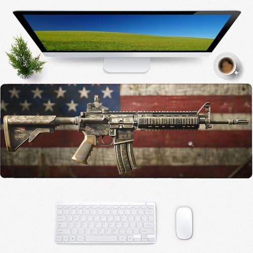 Gaming-Mauspad mit amerikanischer Flagge, Schreibtischmatte, rutschfeste Gummiunterseite, coole ästhetische Mauspads für Computer, Laptop, Tastatur, Büro, Schule, Zuhause, Desktop-Zubehör, Dekoration Gaming-Mauspad mit amerikanischer Flagge, Schreibtischmatte, rutschfeste Gummiunterseite, coole ästhetische Mauspads für Computer, Laptop, Tastatur, Büro, Schule, Zuhause, Desktop-Zubehör, Dekoration von Zeleda