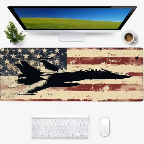 Gaming-Mauspad mit amerikanischer Flagge, rutschfeste Gummiunterseite, coole ästhetische Mauspads für Computer, Laptop, Tastatur, Büro, Schule, Zuhause, Desktop-Zubehör, Dekoration, 80 x 30 cm Gaming-Mauspad mit amerikanischer Flagge, rutschfeste Gummiunterseite, coole ästhetische Mauspads für Computer, Laptop, Tastatur, Büro, Schule, Zuhause, Desktop-Zubehör, Dekoration, 80 x 30 cm von Zeleda