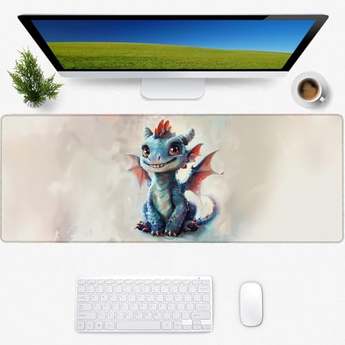 Gaming-Mauspad mit niedlichem Drachen-Motiv, rutschfeste Gummiunterseite, coole ästhetische Mauspads für Computer, Laptop, Tastatur, Büro, Schule, Zuhause, Desktop-Zubehör, Dekoration, 80 x 30 cm Gaming-Mauspad mit niedlichem Drachen-Motiv, rutschfeste Gummiunterseite, coole ästhetische Mauspads für Computer, Laptop, Tastatur, Büro, Schule, Zuhause, Desktop-Zubehör, Dekoration, 80 x 30 cm von Zeleda