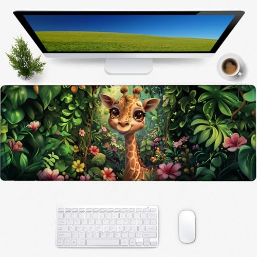 Gaming-Mauspad mit niedlichem Giraffen-Design, rutschfeste Gummiunterseite, coole ästhetische Mauspads für Computer, Laptop, Tastatur, Büro, Schule, Zuhause, Desktop-Zubehör, Dekoration, 80 x 30 cm Gaming-Mauspad mit niedlichem Giraffen-Design, rutschfeste Gummiunterseite, coole ästhetische Mauspads für Computer, Laptop, Tastatur, Büro, Schule, Zuhause, Desktop-Zubehör, Dekoration, 80 x 30 cm von Zeleda
