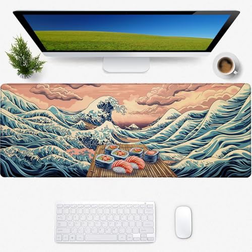 Japanisches Sushi-Gaming-Mauspad, Schreibtischmatte, rutschfeste Gummiunterseite, coole ästhetische Mauspads für Computer, Laptop, Tastatur, Büro, Schule, Zuhause, Desktop-Zubehör, Dekoration, 80 x 30 Japanisches Sushi-Gaming-Mauspad, Schreibtischmatte, rutschfeste Gummiunterseite, coole ästhetische Mauspads für Computer, Laptop, Tastatur, Büro, Schule, Zuhause, Desktop-Zubehör, Dekoration, 80 x 30 von Zeleda