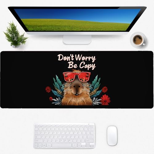 Lustiges Capybara Gaming-Mauspad, Schreibtischmatte, rutschfeste Gummiunterseite, coole ästhetische Mauspads für Computer, Laptop, Tastatur, Büro, Schule, Zuhause, Desktop-Zubehör, Dekoration, 80 x 30 Lustiges Capybara Gaming-Mauspad, Schreibtischmatte, rutschfeste Gummiunterseite, coole ästhetische Mauspads für Computer, Laptop, Tastatur, Büro, Schule, Zuhause, Desktop-Zubehör, Dekoration, 80 x 30 von Zeleda