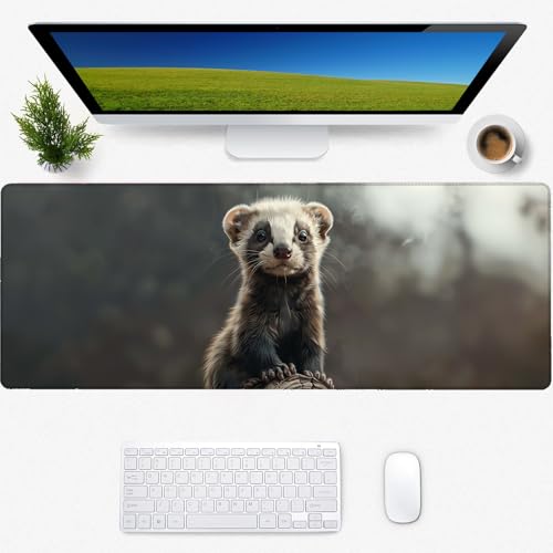 Niedliches Frettchen-Gaming-Mauspad, Schreibtischmatte, rutschfeste Gummiunterseite, coole ästhetische Mauspads für Computer, Laptop, Tastatur, Büro, Schule, Zuhause, Desktop-Zubehör, Dekoration, 80 x Niedliches Frettchen-Gaming-Mauspad, Schreibtischmatte, rutschfeste Gummiunterseite, coole ästhetische Mauspads für Computer, Laptop, Tastatur, Büro, Schule, Zuhause, Desktop-Zubehör, Dekoration, 80 x von Zeleda