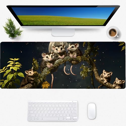 Opossum Gaming-Mauspad, Schreibtischmatte, rutschfeste Gummiunterseite, coole ästhetische Mauspads für Computer, Laptop, Tastatur, Büro, Schule, Zuhause, Desktop-Zubehör, Dekoration, 80 x 30 cm Opossum Gaming-Mauspad, Schreibtischmatte, rutschfeste Gummiunterseite, coole ästhetische Mauspads für Computer, Laptop, Tastatur, Büro, Schule, Zuhause, Desktop-Zubehör, Dekoration, 80 x 30 cm von Zeleda