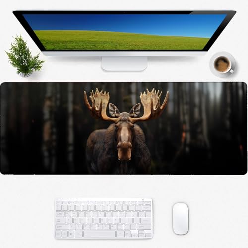 Rustikales Elch-Gaming-Mauspad, Schreibtischmatte, rutschfeste Gummiunterseite, coole ästhetische Mauspads für Computer, Laptop, Tastatur, Büro, Schule, Zuhause, Desktop-Zubehör, Dekoration, 80 x 30 Rustikales Elch-Gaming-Mauspad, Schreibtischmatte, rutschfeste Gummiunterseite, coole ästhetische Mauspads für Computer, Laptop, Tastatur, Büro, Schule, Zuhause, Desktop-Zubehör, Dekoration, 80 x 30 von Zeleda