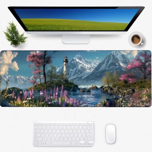 Scenic Lighthouse Gaming-Mauspad, Schreibtischmatte, rutschfeste Gummiunterseite, coole ästhetische Mauspads für Computer, Laptop, Tastatur, Büro, Schule, Zuhause, Desktop-Zubehör, Dekoration, 80 x 30 Scenic Lighthouse Gaming-Mauspad, Schreibtischmatte, rutschfeste Gummiunterseite, coole ästhetische Mauspads für Computer, Laptop, Tastatur, Büro, Schule, Zuhause, Desktop-Zubehör, Dekoration, 80 x 30 von Zeleda