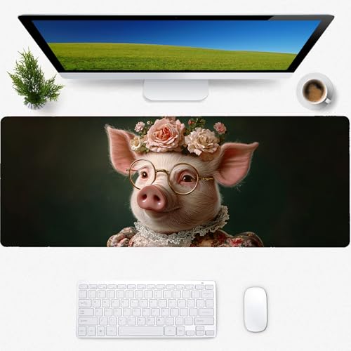 Vintage Pig Gaming-Mauspad, Schreibtischmatte, rutschfeste Gummiunterseite, coole ästhetische Mauspads für Computer, Laptop, Tastatur, Büro, Schule, Zuhause, Desktop-Zubehör, Dekoration, 80 x 30 cm Vintage Pig Gaming-Mauspad, Schreibtischmatte, rutschfeste Gummiunterseite, coole ästhetische Mauspads für Computer, Laptop, Tastatur, Büro, Schule, Zuhause, Desktop-Zubehör, Dekoration, 80 x 30 cm von Zeleda