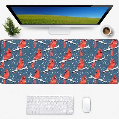 Winter Cardinal Gaming-Mauspad, Schreibtischmatte, rutschfeste Gummiunterseite, coole ästhetische Mauspads für Computer, Laptop, Tastatur, Büro, Schule, Zuhause, Desktop-Zubehör, Dekoration, 80 x 30 Winter Cardinal Gaming-Mauspad, Schreibtischmatte, rutschfeste Gummiunterseite, coole ästhetische Mauspads für Computer, Laptop, Tastatur, Büro, Schule, Zuhause, Desktop-Zubehör, Dekoration, 80 x 30 von Zeleda