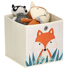 Zeller Fuchs Aufbewahrungsbox beige 28,0 x 28,0 x 28,0 cm von Zeller