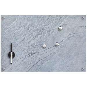 Zeller Glas-Magnettafel 60,0 x 40,0 cm Schiefer grau von Zeller
