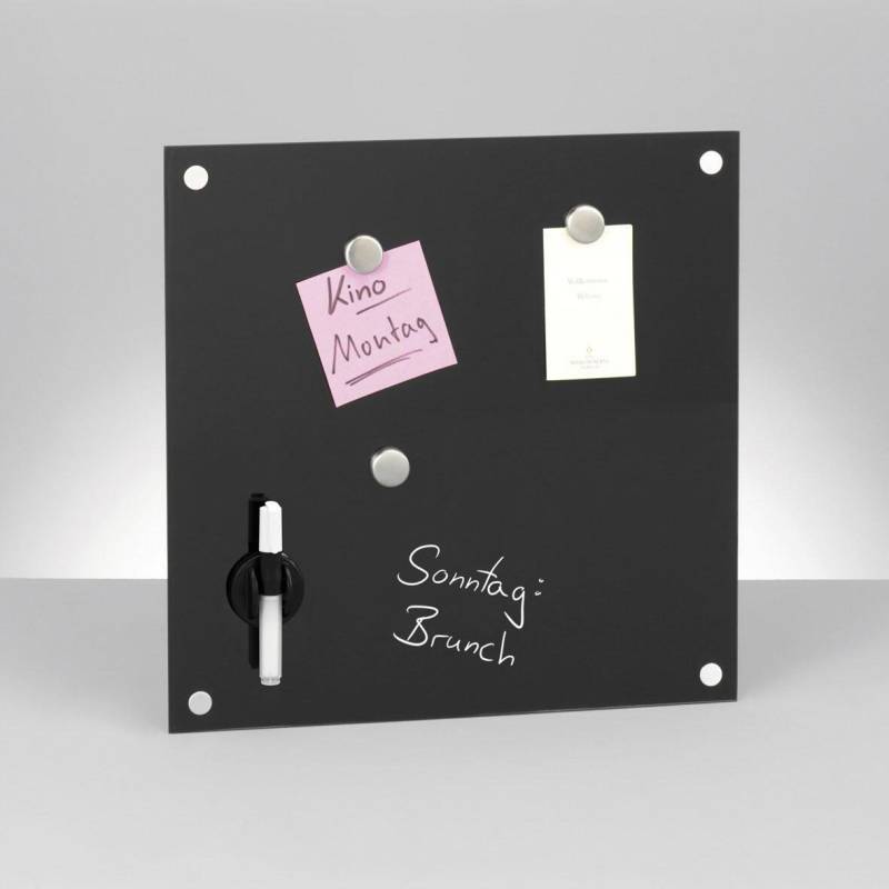 Zeller Glas-Magnettafel 40,0 x 40,0 cm schwarz von Zeller
