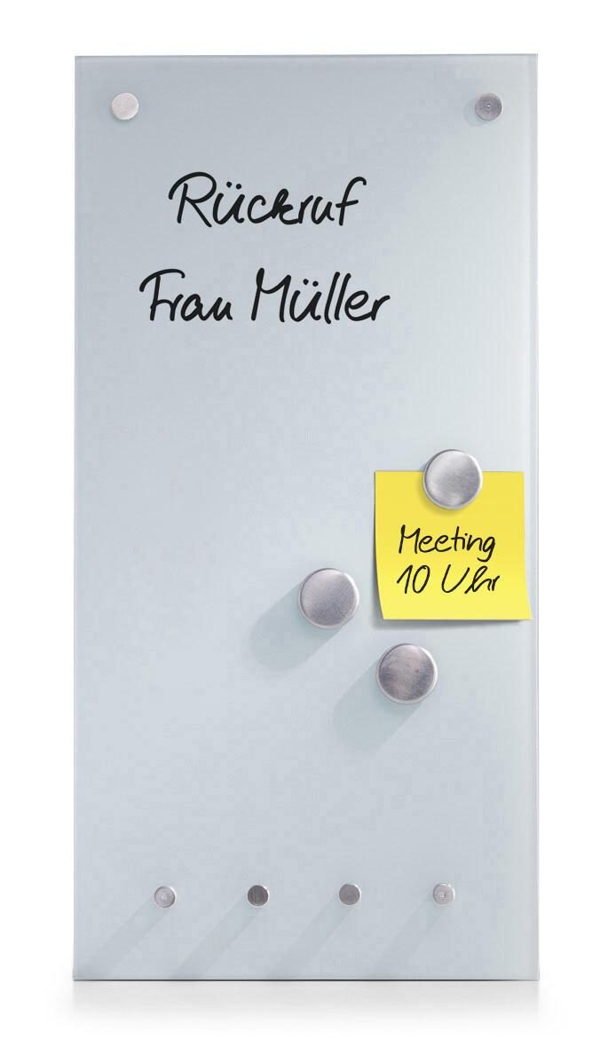 Zeller Glas-Magnettafeln Memoboard weiß 20x40 M.Haken 20,0 x 40,0 cm bruchfes... von Zeller