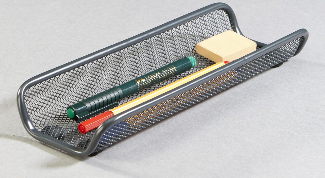 Zeller Stiftablagen Mesh Bleistiftablage Antrazit 25,0 x 9,2 x 3,5 cm Grau von Zeller