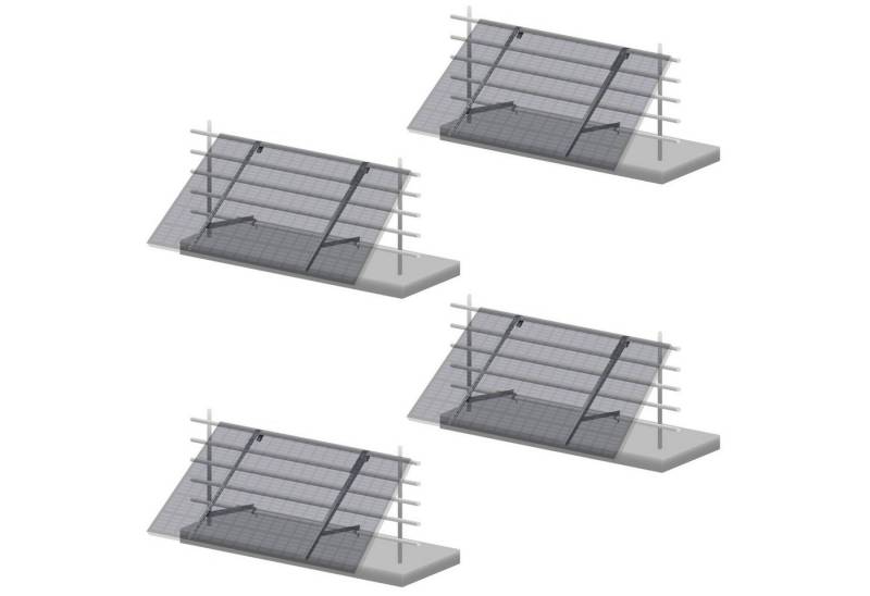 Zelsius Universal Solarmodul Balkonhalterung Set für 4 Solarpanele Solarmodul-Halterung, (Set für 4 Solarpanele, 4x Solarpanelhalterung) von Zelsius