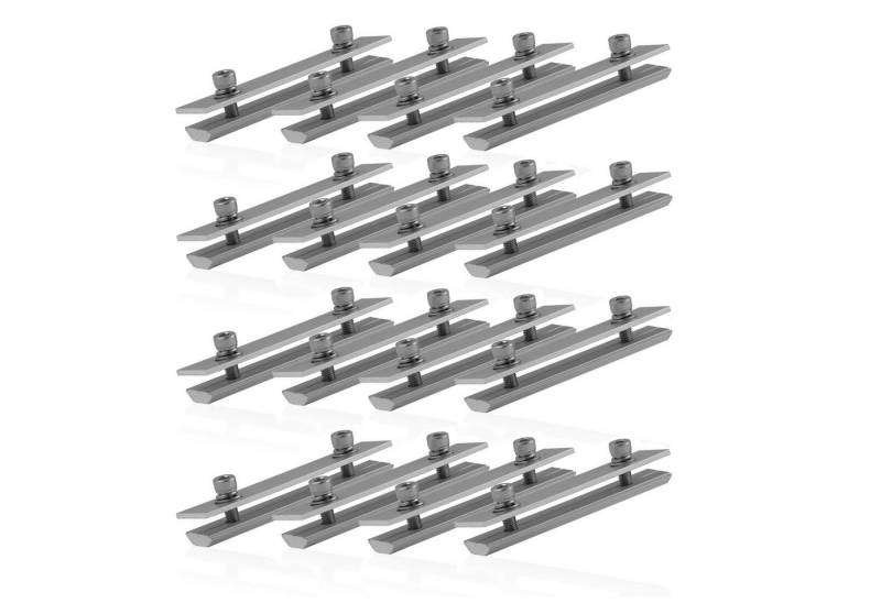 Zelsius Solarmodul-Halterung Zelsius Universal Aluminium Solarmodulschienen Profilverbinder, 16 Stü, (Verstärkung für Solarmodulschienen) von Zelsius