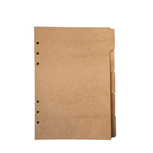 21,6 cm/15,2 cm Kunststoff A5/A6 6-holes Cover rund Ring View Binder Datei Ordner für lose Leaf Tabelle Protectors Binder(Divider Paper Kraft Paper, A6/17cm*10cm/6 Inch) von Zelten