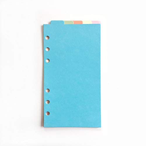 21,6 cm/15,2 cm Kunststoff A5/A6 6-holes Cover rund Ring View Binder Datei Ordner für lose Leaf Tabelle Protectors Binder(Divider Vertical Colored Paper, A6/17cm*10cm/6 Inch) von Zelten