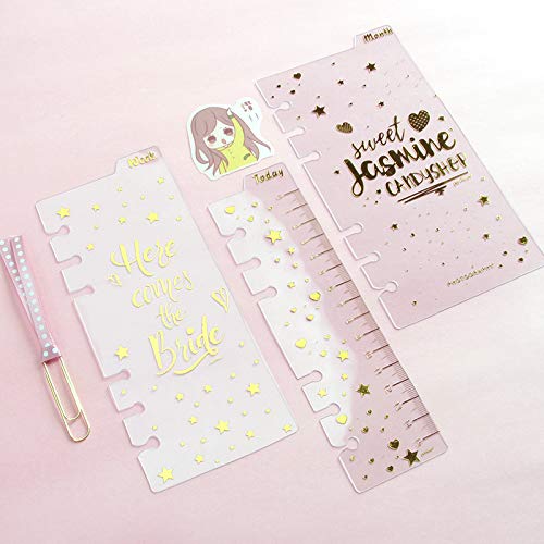 21,6 cm/15,2 cm Kunststoff A5/A6 6-holes Cover rund Ring View Binder Datei Ordner für lose Leaf Tabelle Protectors Binder/Schutzhülle Displayschutzfolie (Divider Ruler, A6/17cm*10cm/6 Inch) von Zelten