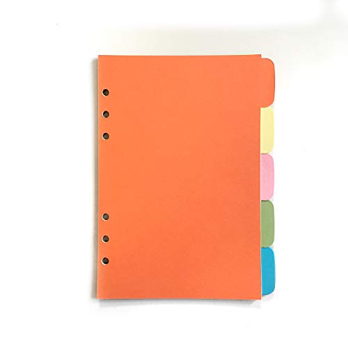 21,6 cm/15,2 cm Kunststoff A5/A6 6-holes Cover rund Ring View Binder Datei Ordner für lose Leaf Tabelle Protectors Binder (Divider Horizontal Colored Paper, A5/21cm*15cm/8.5 Inch) von Zelten