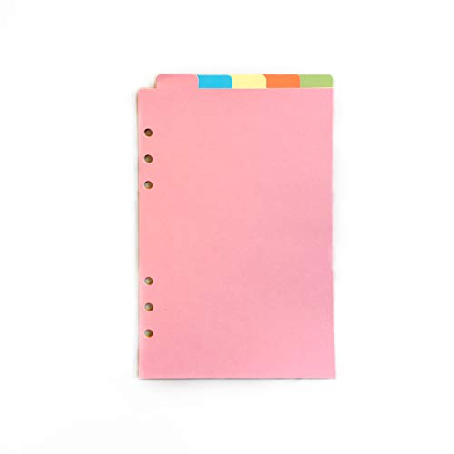 21,6 cm/15,2 cm Kunststoff A5/A6 6-holes Cover rund Ring View Binder Datei Ordner für lose Leaf Tabelle Protectors Binder Divider Vertical Colored Paper, A5/21cm*15cm von Zelten