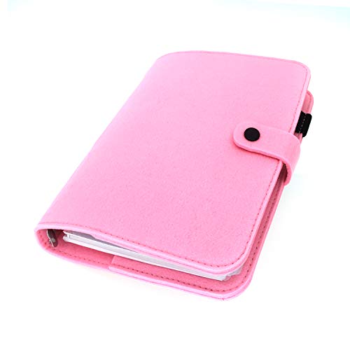 A6/A5, 6 Löcher, Filzeinband, rund, Ringordner, Ordner für lose Blätter, zum Nachfüllen, Basteln, Sammelalben (Pink 25, A5 combo) von Zelten