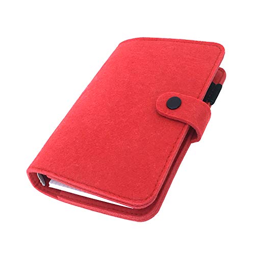 A6/A5, 6 Löcher, Filzeinband, rund, Ringordner, Ordner für lose Blätter, zum Nachfüllen, Basteln, Sammelalben (Red 31, A6 mini set) von Zelten