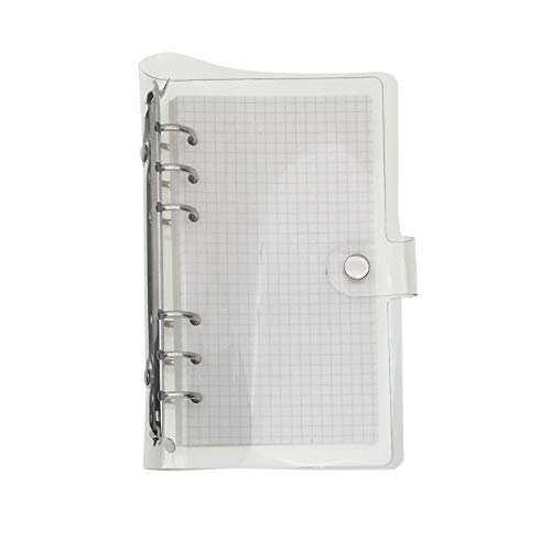 A6/A5 6 Löcher, bunter PVC-Einband, runder Ringordner mit Schnappverschluss, Loseblattordner, persönlicher Organizer (weiß, A6 mini set) von Zelten