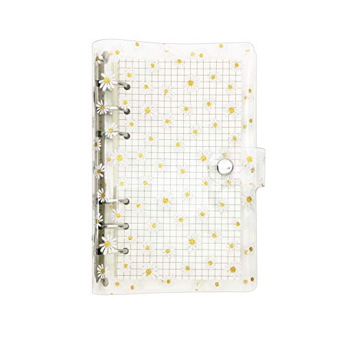 A6/A5 6 Löcher, bunter PVC-Einband, runder Ringordner mit Schnappverschluss, Loseblattordner, persönlicher Organizer (Daisy, A6 mini set) von Zelten