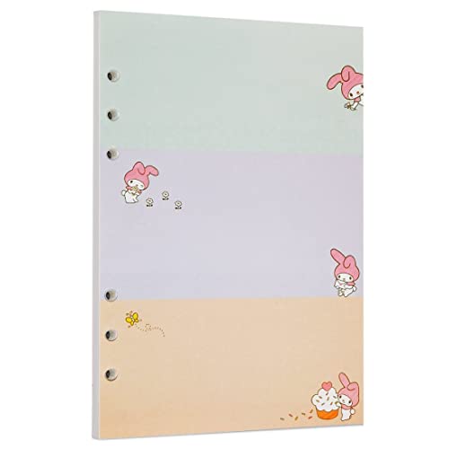 Zelten Bunt 40 Blatt 80 Seiten Lose-Blatt-Lochpapier-Nachfüllpackungen Papier für 6-Loch-Binder Persönlicher Organizer Tagebuch Notizbuch Nachfüllbarer Planer (A5, Melody) von Zelten