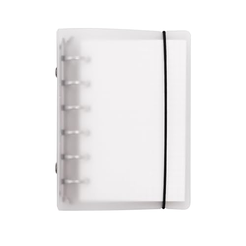 Zelten Ringordner mit buntem PP-Einband für lose Blätter, mit Notizbuch-Nachfüllpackung/persönlichem Organizer (A7, Mini-Set mit 6 Löchern, Weiß) von Zelten