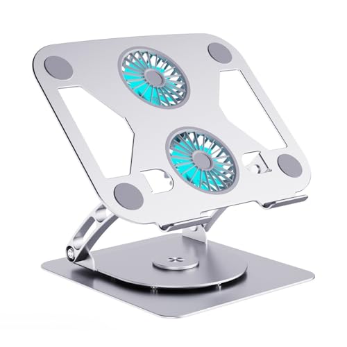 Zemusinet Verstellbarer Laptopständer, um 360 Grad drehbar, für Laptops und Tablets bis zu 40 cm (15,9 Zoll), mit Höhen von 50 mm und 290 mm von Zemusinet
